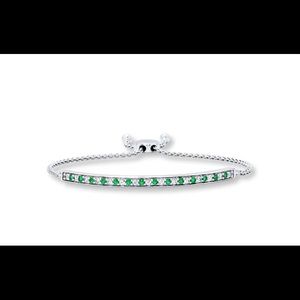 emeralds white sapphires bracelet